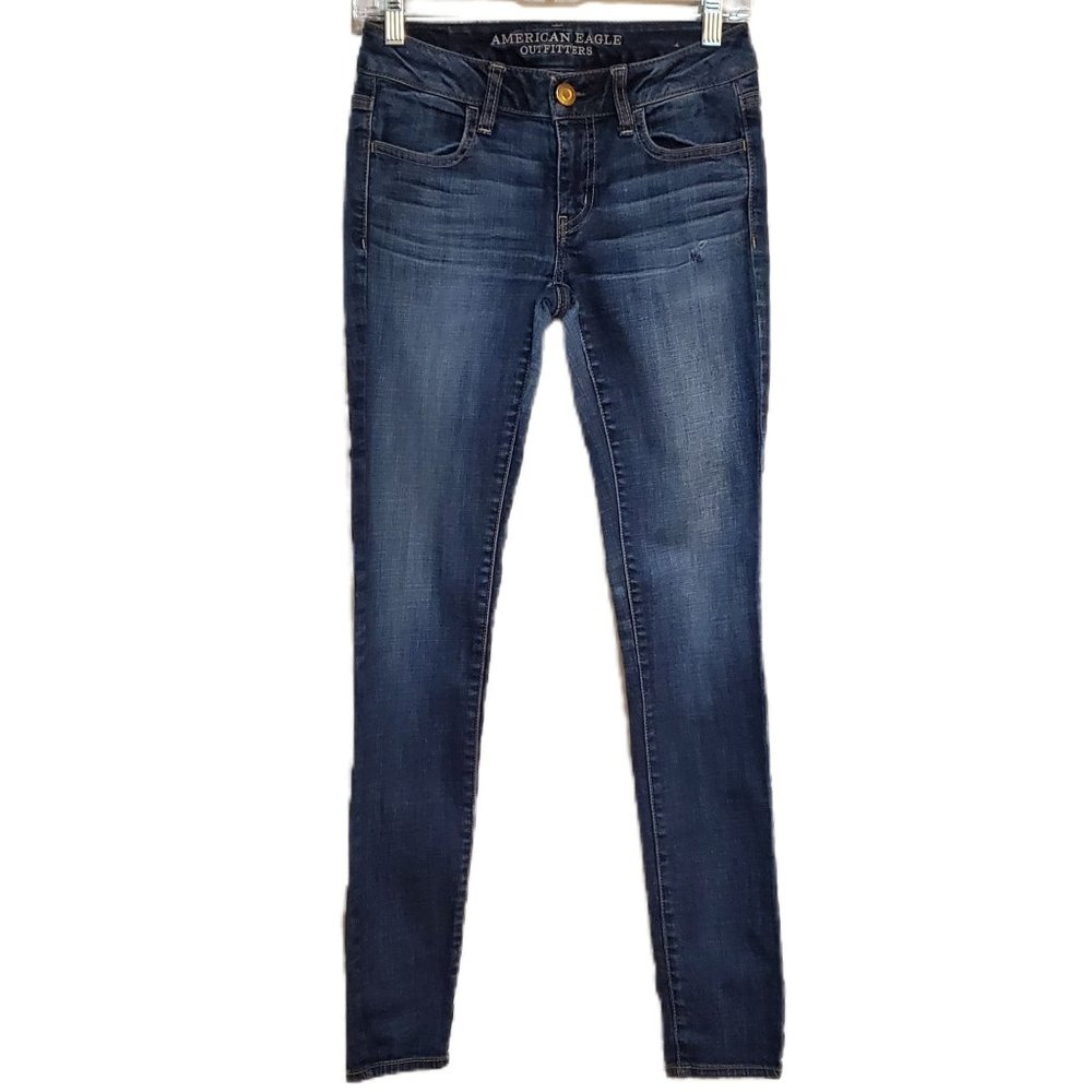 American Eagle Outfitters Jegging Stretch Straight Leg Blue Jeans Women's Size 2